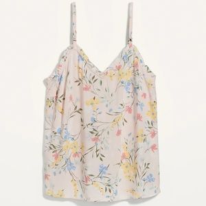 NWT Ruffled, Floral, V-Neck Cami Top